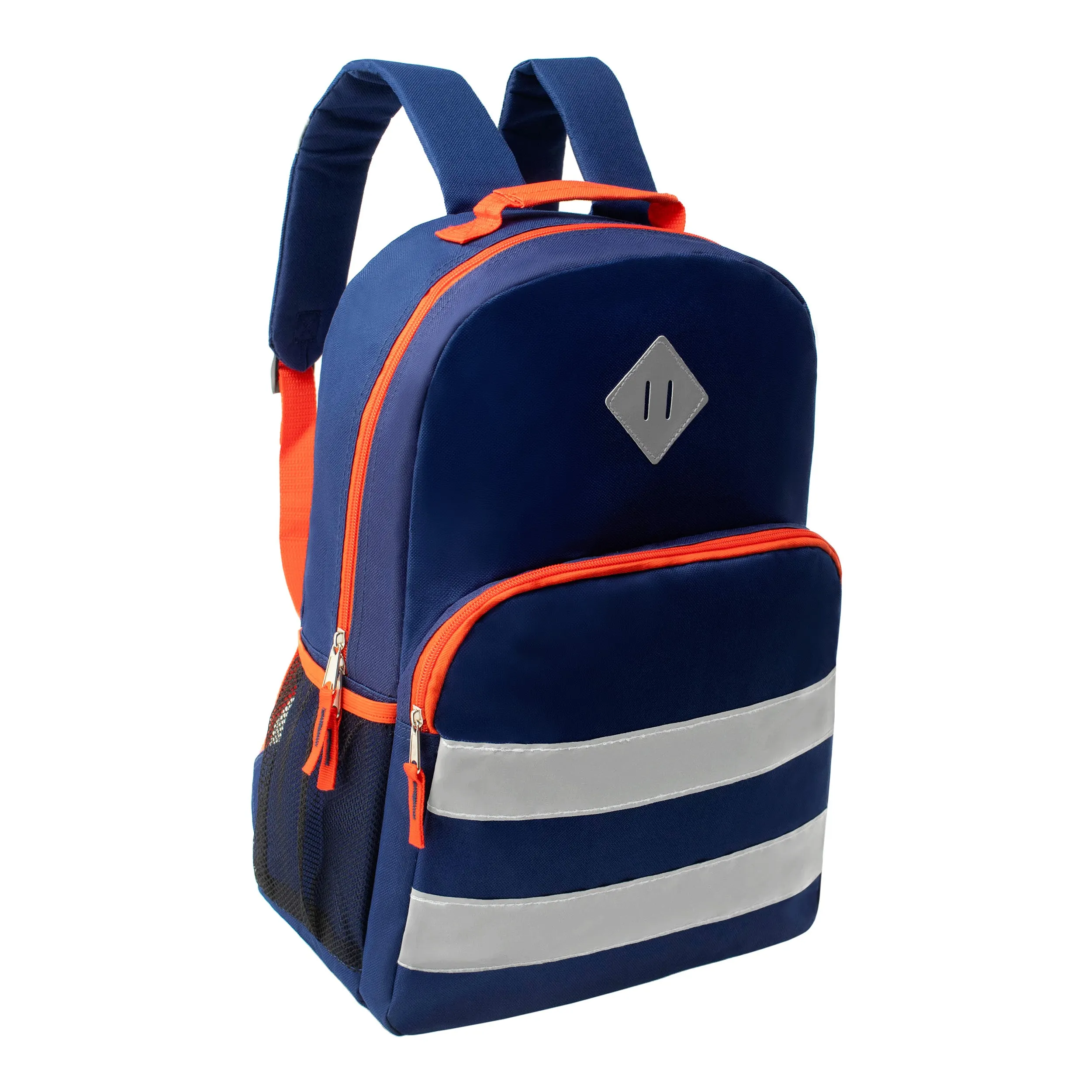 17" Double Reflective Wholesale Backpack in 6 Colors - Bulk Case of 24