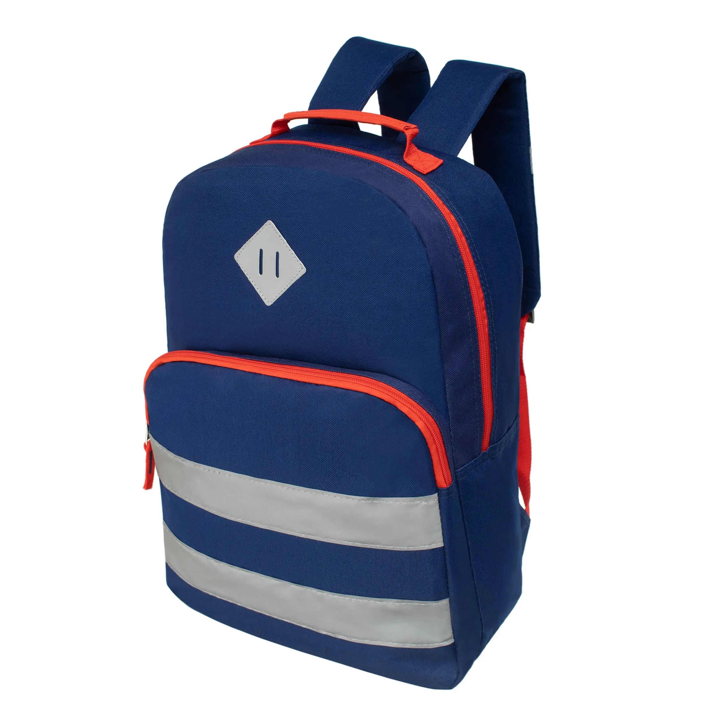 17" Double Reflective Wholesale Backpack in 6 Colors - Bulk Case of 24