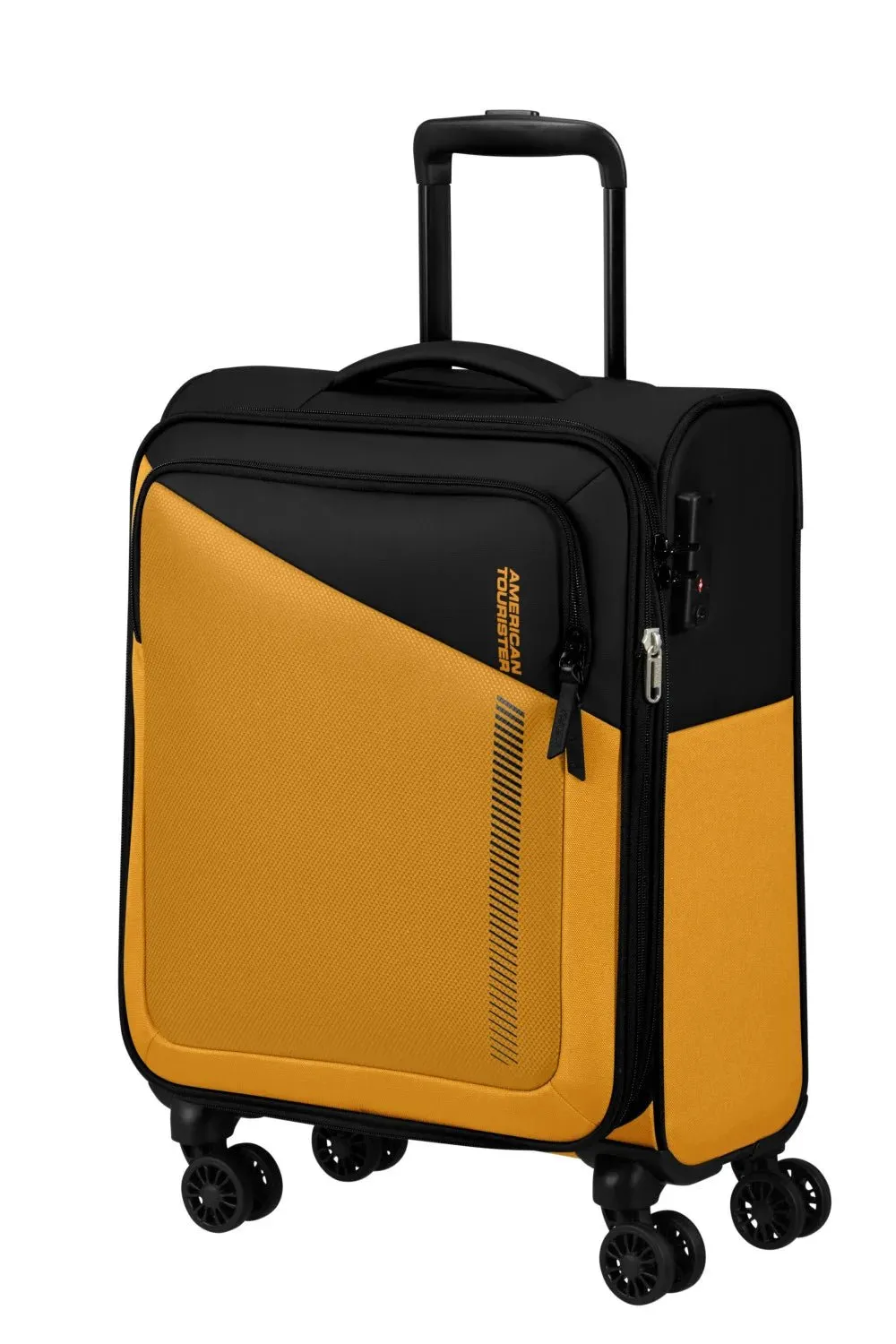 American Tourister Daring Dash 55cm Cabin Spinner - Expandable | Black/Yellow