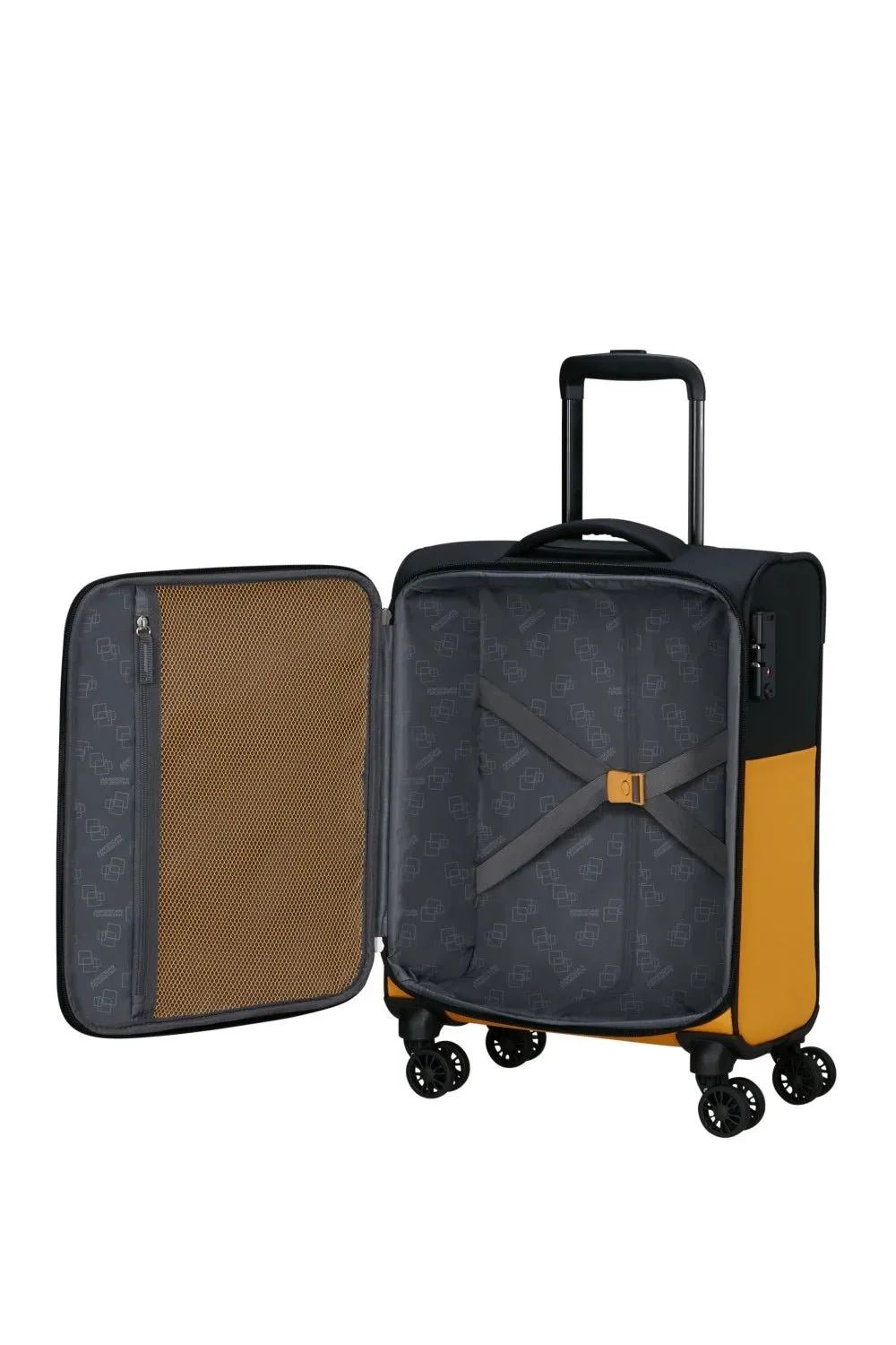 American Tourister Daring Dash 55cm Cabin Spinner - Expandable | Black/Yellow