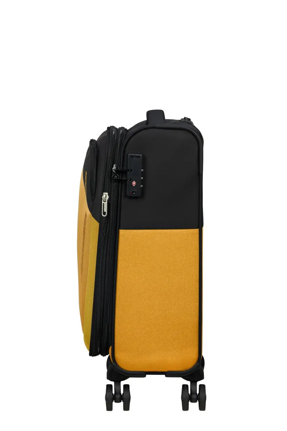 American Tourister Daring Dash 55cm Cabin Spinner - Expandable | Black/Yellow