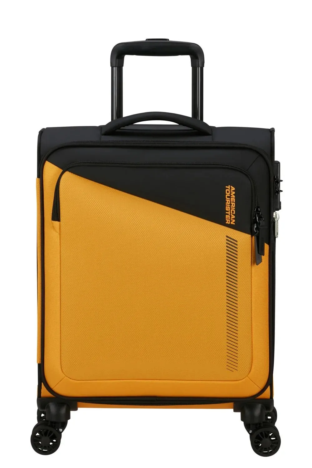 American Tourister Daring Dash 55cm Cabin Spinner - Expandable | Black/Yellow