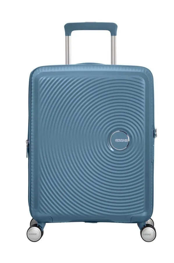 American Tourister Soundbox 55cm Cabin Spinner - Expandable | Stone Blue