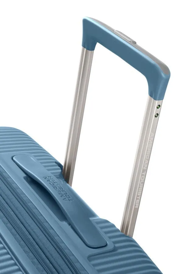 American Tourister Soundbox 55cm Cabin Spinner - Expandable | Stone Blue