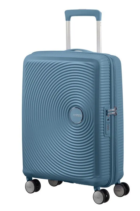 American Tourister Soundbox 55cm Cabin Spinner - Expandable | Stone Blue