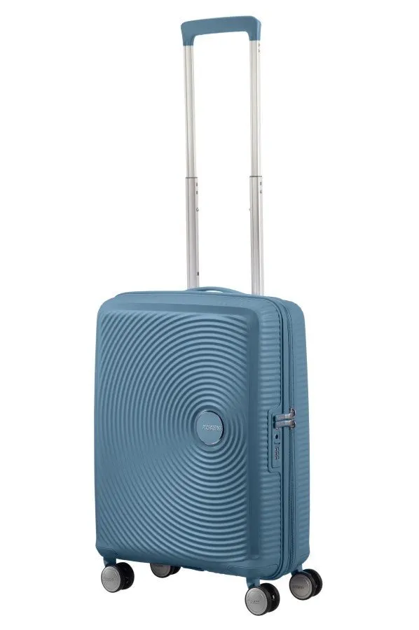 American Tourister Soundbox 55cm Cabin Spinner - Expandable | Stone Blue