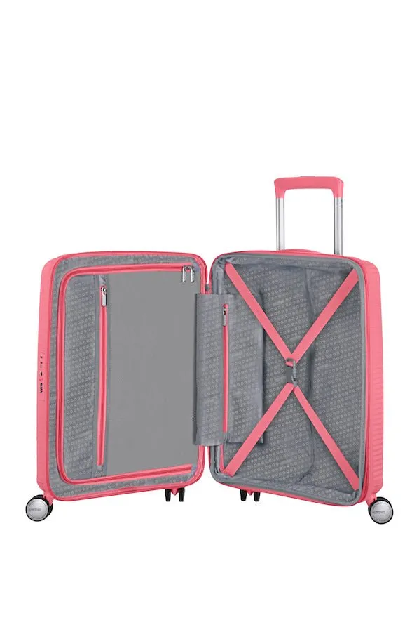 American Tourister Soundbox 55cm Cabin Spinner - Expandable | Sun Kissed Coral