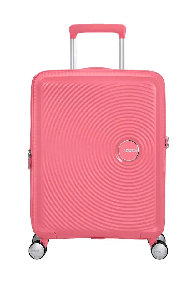 American Tourister Soundbox 55cm Cabin Spinner - Expandable | Sun Kissed Coral