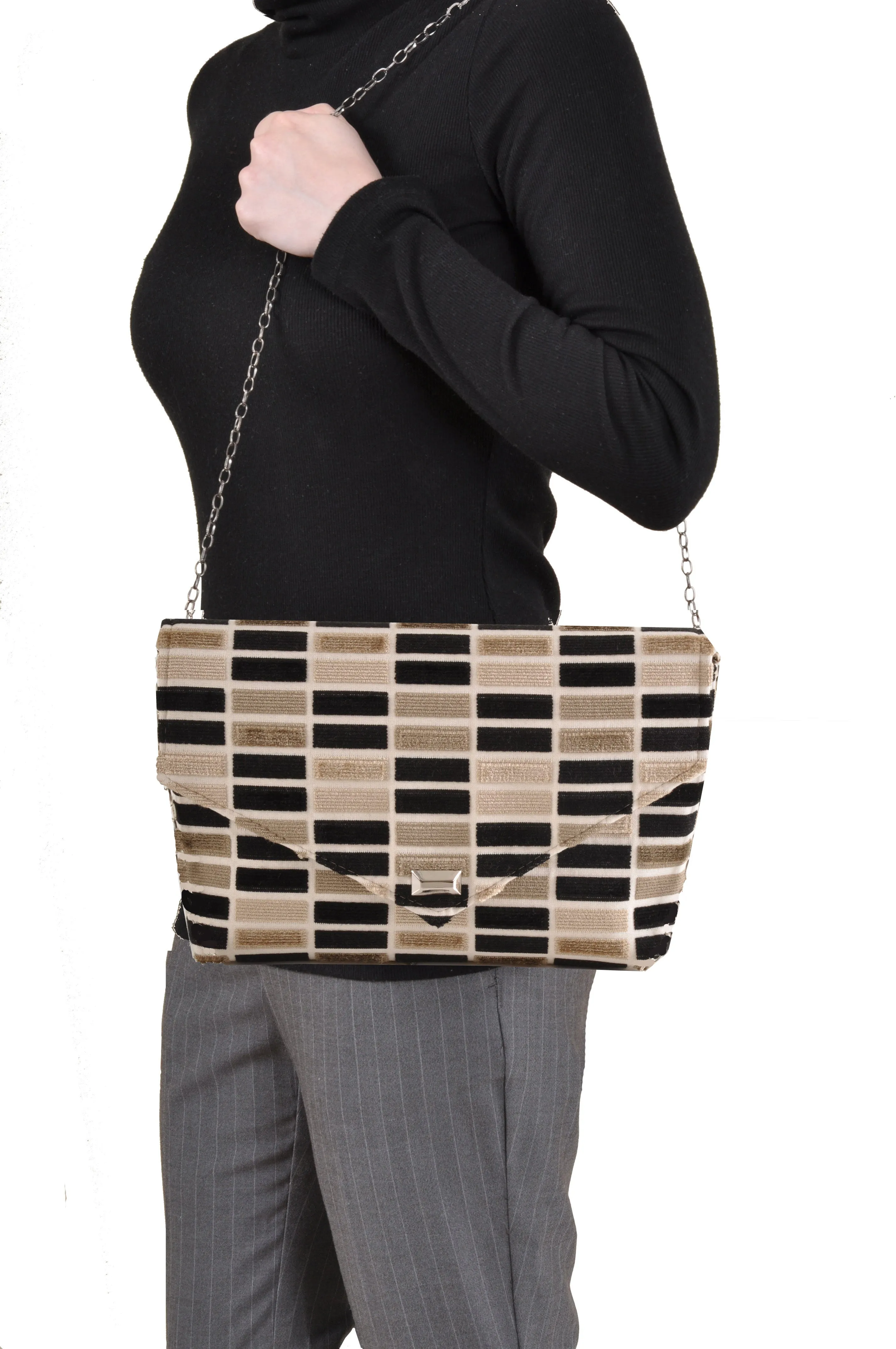 Block Black Envelope Clutch