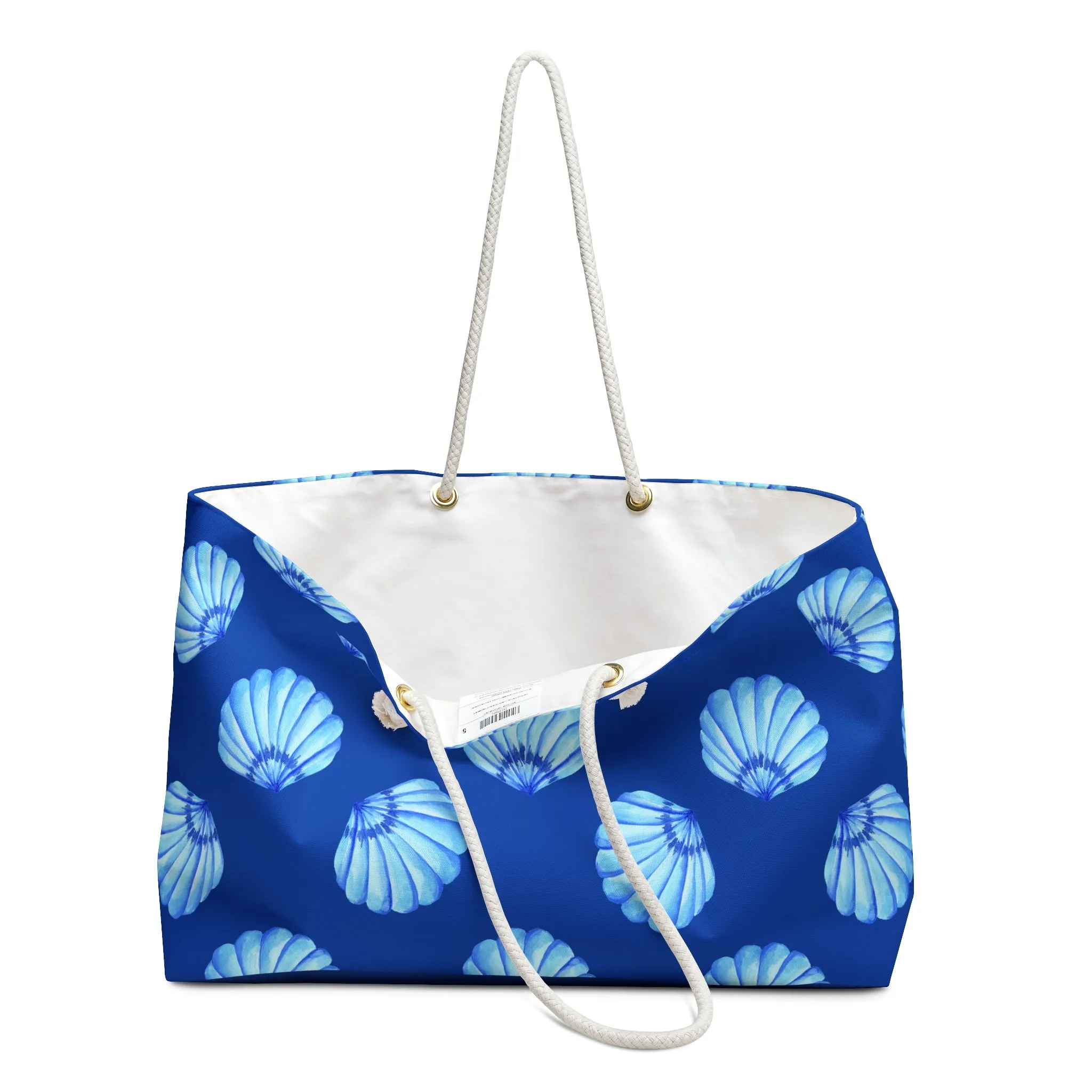 Blue Seashell Beach Bag