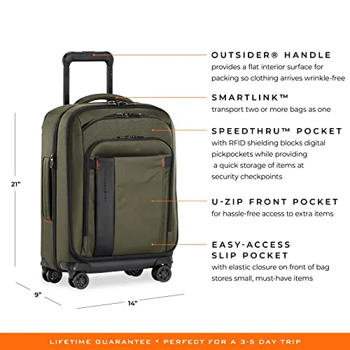 Briggs & Riley ZDX-Expandable Luggage with 4 Spinner Wheels, Hunter