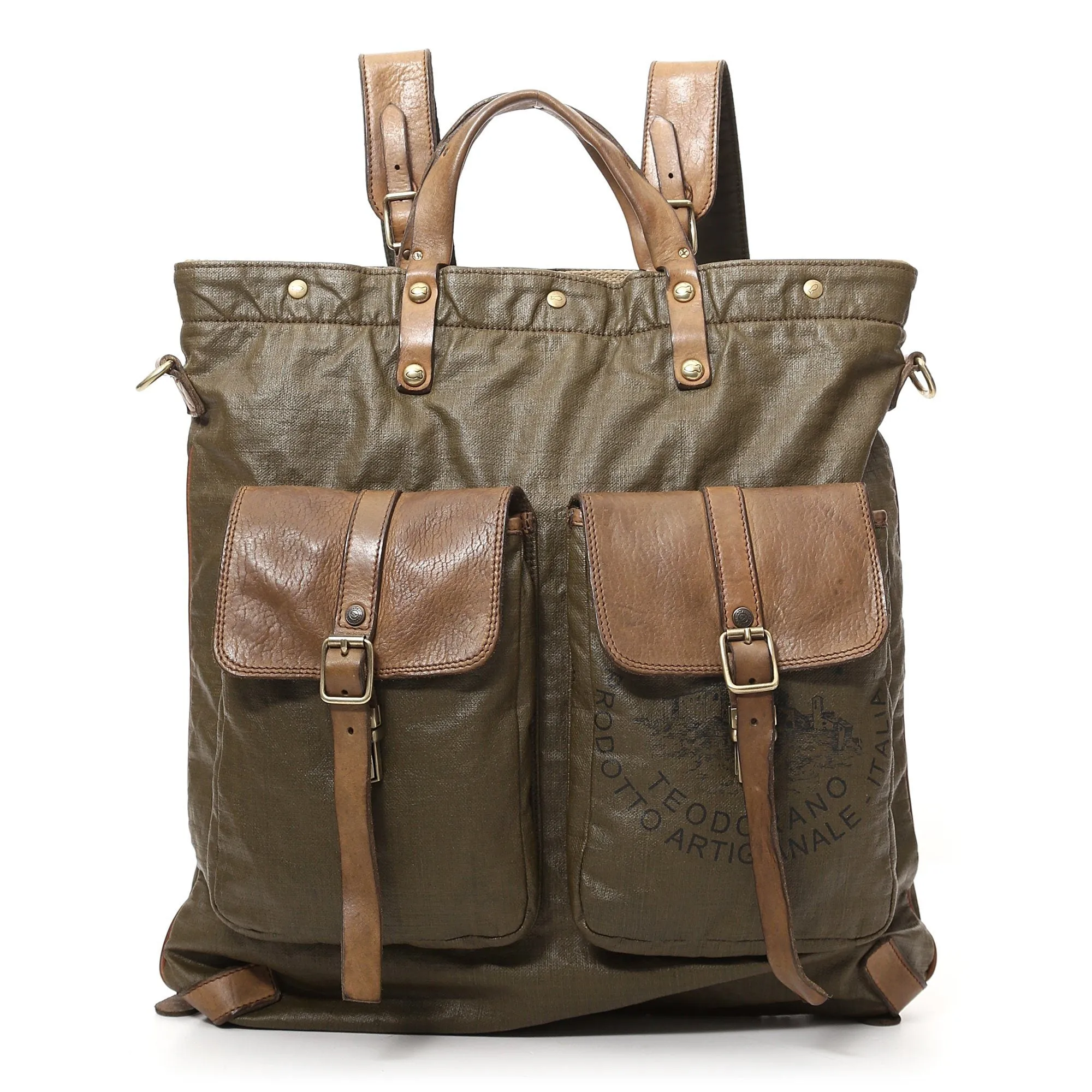 Campomaggi Vitrus Shopping Backpack, Teodorano Fabric and Leather