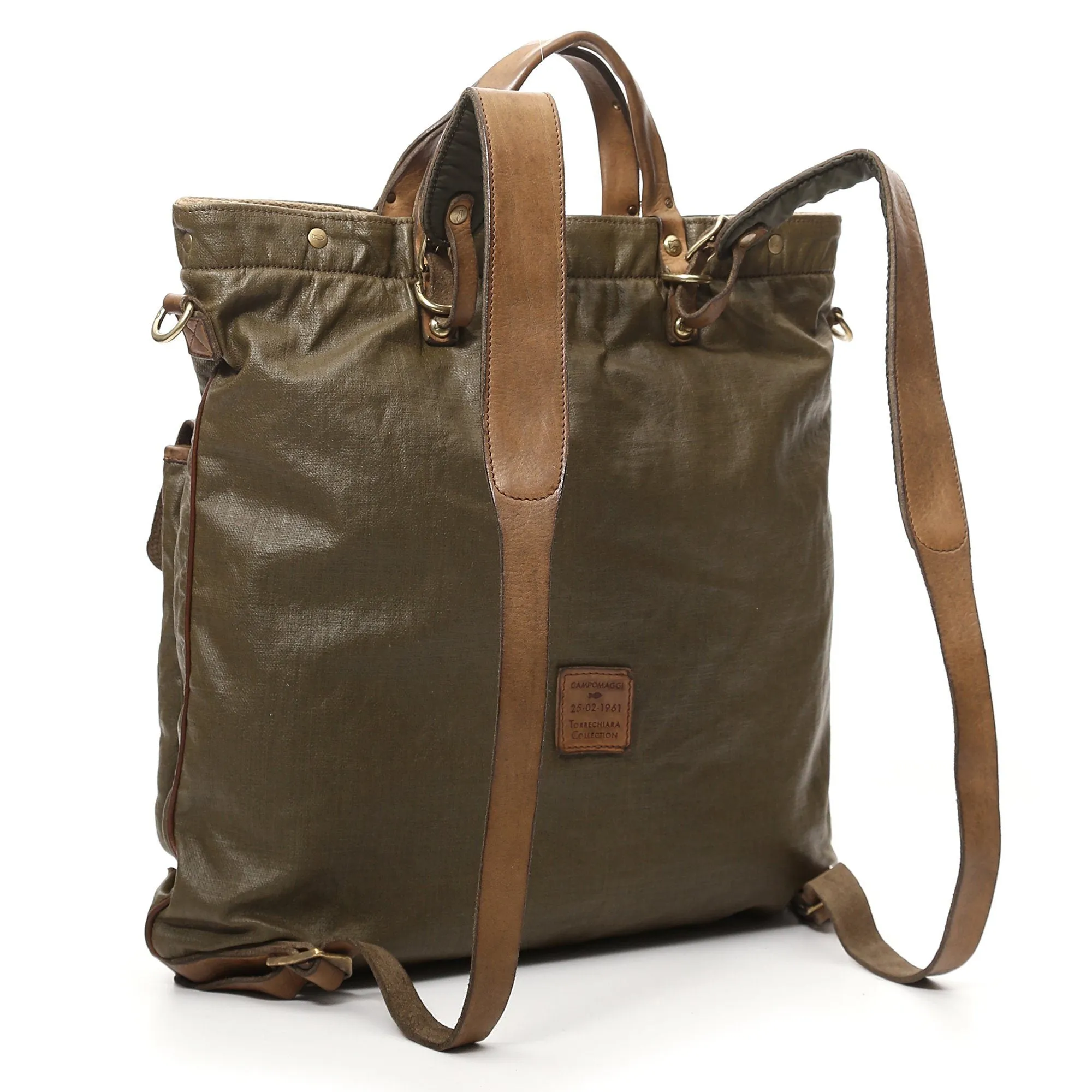 Campomaggi Vitrus Shopping Backpack, Teodorano Fabric and Leather