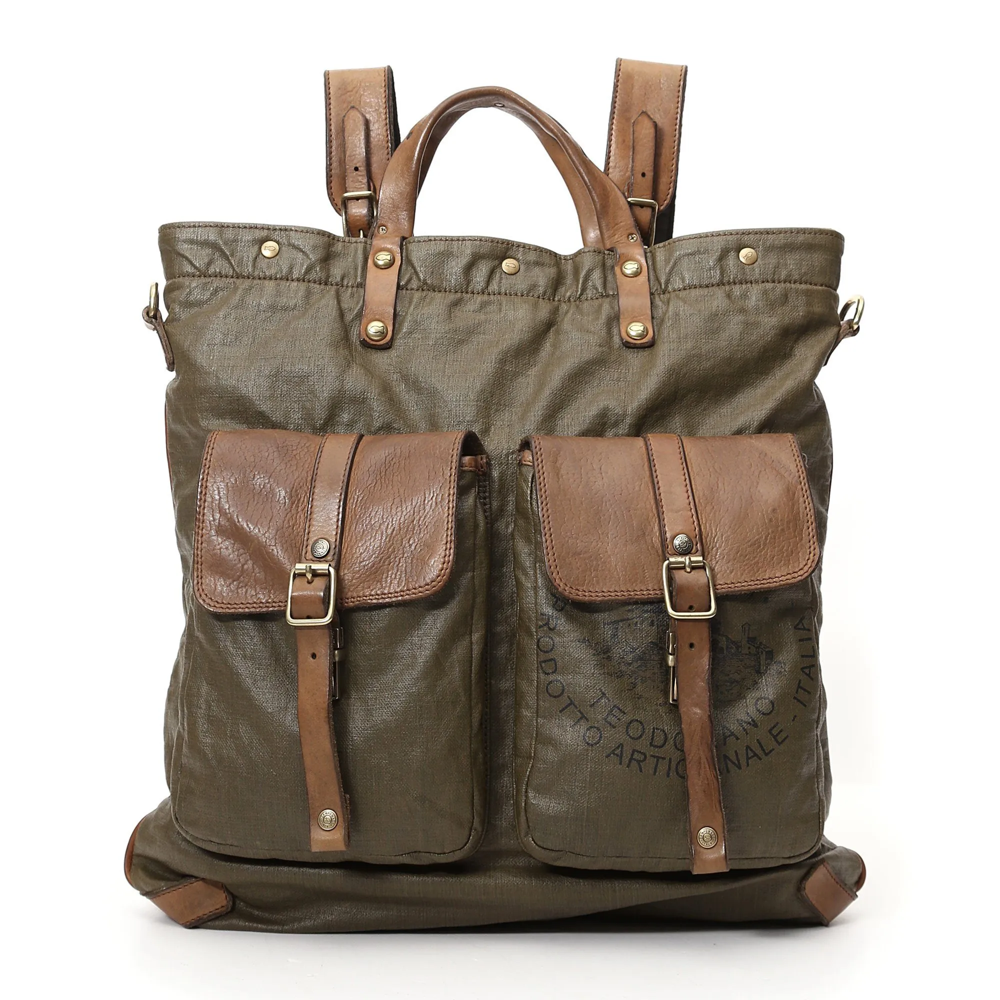 Campomaggi Vitrus Shopping Backpack, Teodorano Fabric and Leather