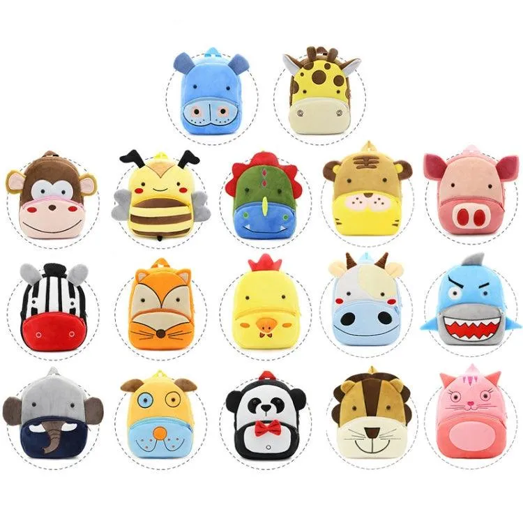 Charming 3D Animal Velvet Backpacks for Kids - Fun Cartoon School Bags and Perfect Kindergarten Gifts