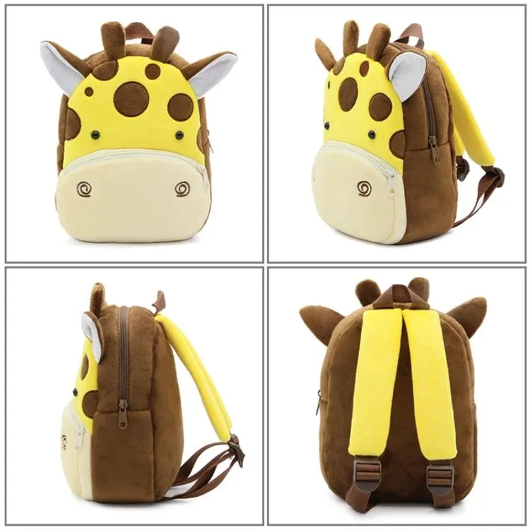 Charming 3D Animal Velvet Backpacks for Kids - Fun Cartoon School Bags and Perfect Kindergarten Gifts