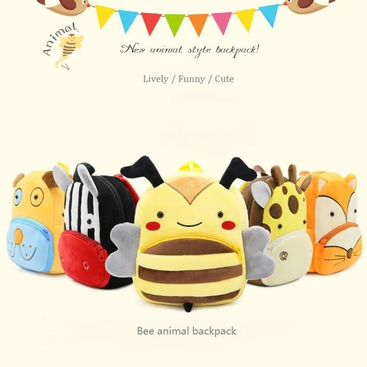 Charming 3D Animal Velvet Backpacks for Kids - Fun Cartoon School Bags and Perfect Kindergarten Gifts