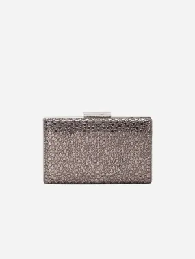 Clara Vegan Sequin Glitter Clutch | Grey