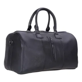 Dolly Leather Weekender Bag, Pebble Black