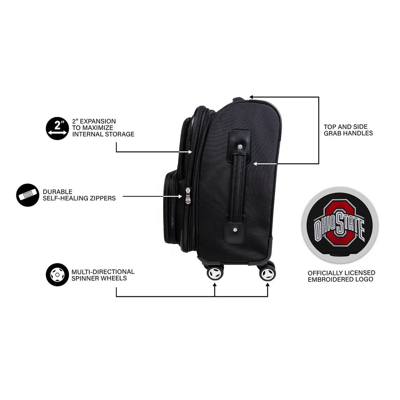 Edmonton Oilers 21" Carry-on Spinner Luggage