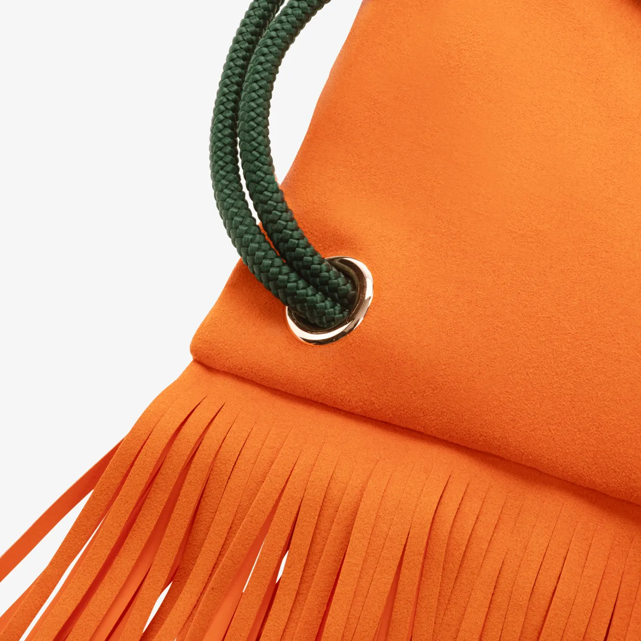 Fringe Backpack "ANNA Orange" with golden elements