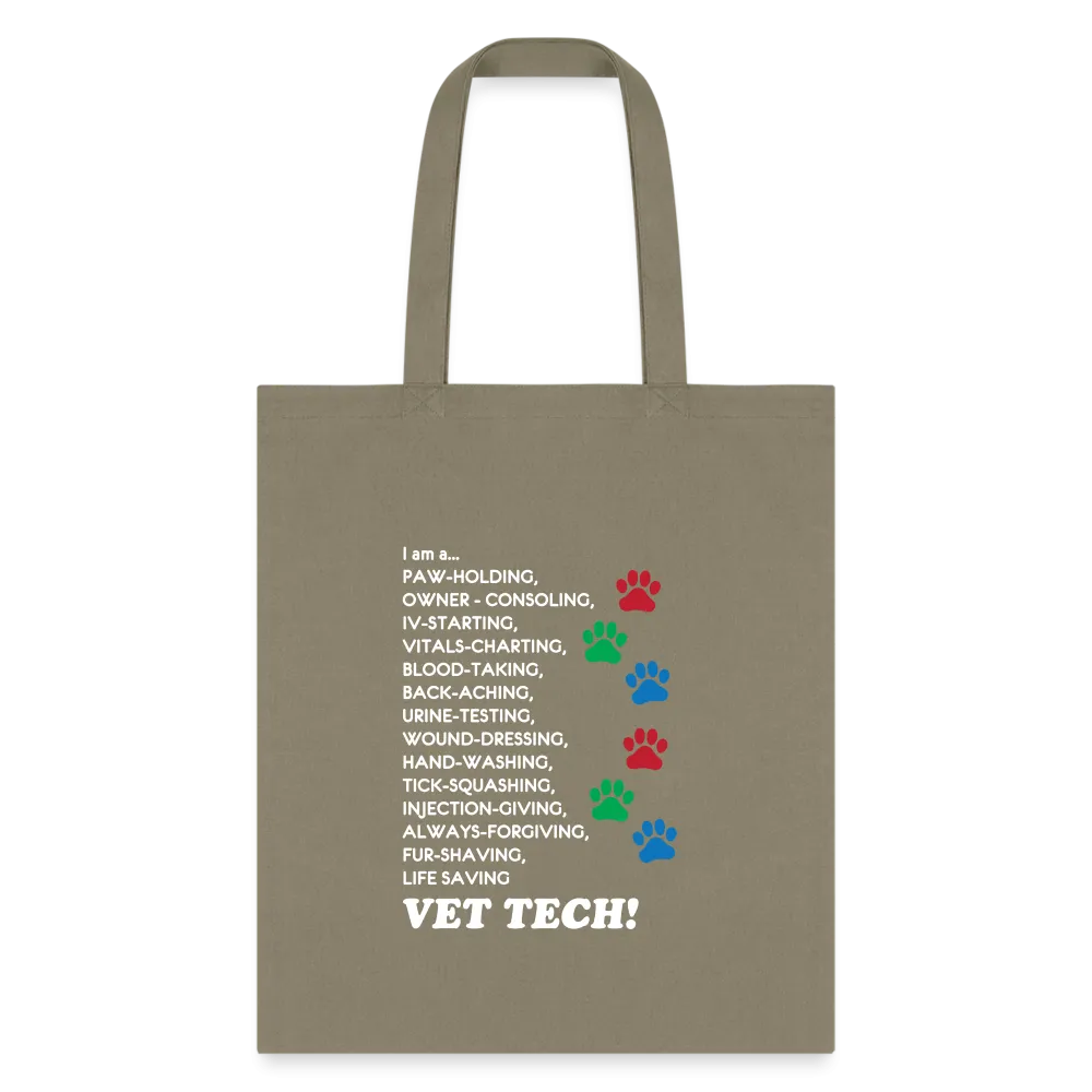 I am a... Vet tech Tote Bag, Shoulder Bag, Veterinary Gift, Vet Tech, Veterinarian, Vet Student Tote Bag