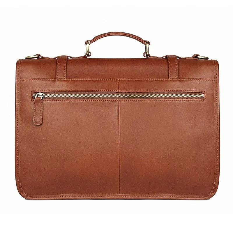 JMD Winter New British Style Leather Briefcase for Men, Soft Handle, Oversize