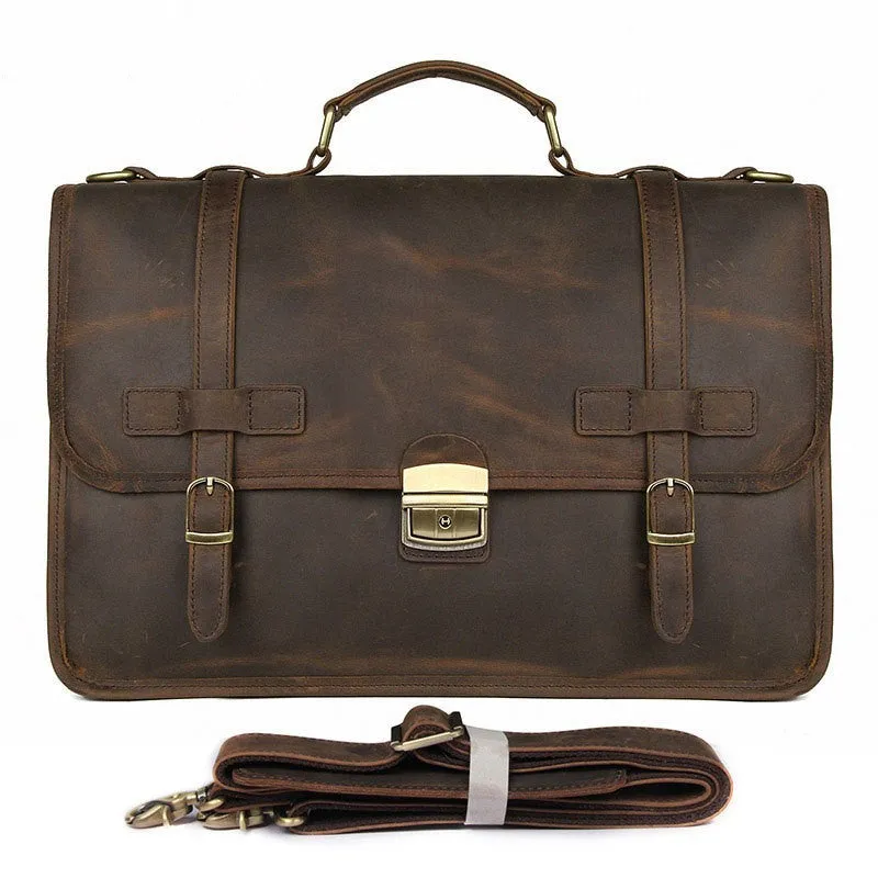 JMD Winter New British Style Leather Briefcase for Men, Soft Handle, Oversize