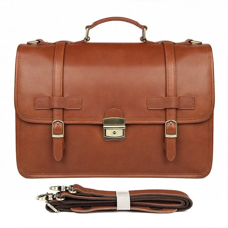 JMD Winter New British Style Leather Briefcase for Men, Soft Handle, Oversize