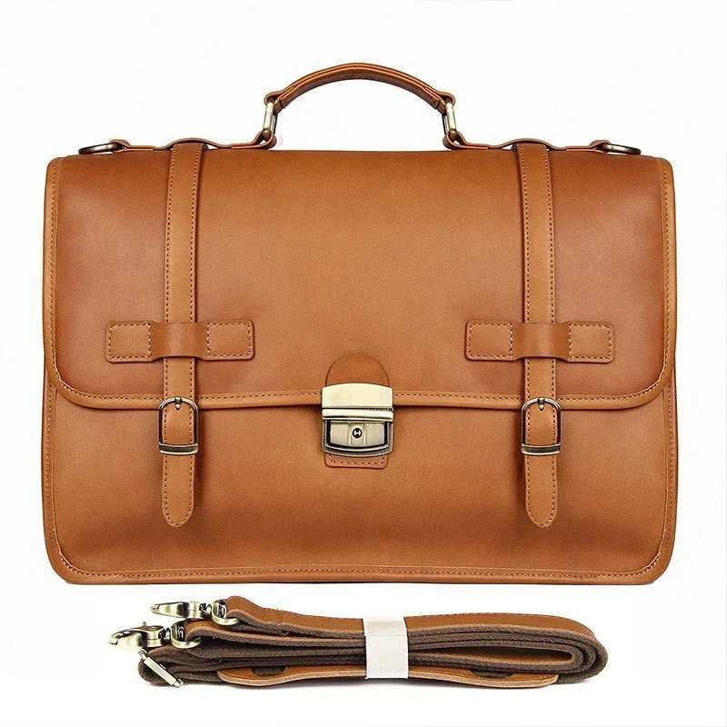 JMD Winter New British Style Leather Briefcase for Men, Soft Handle, Oversize