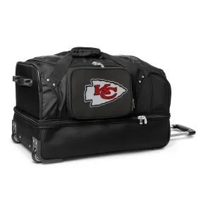 Kansas City Chiefs 27" Black Rolling Drop Bottom Duffel