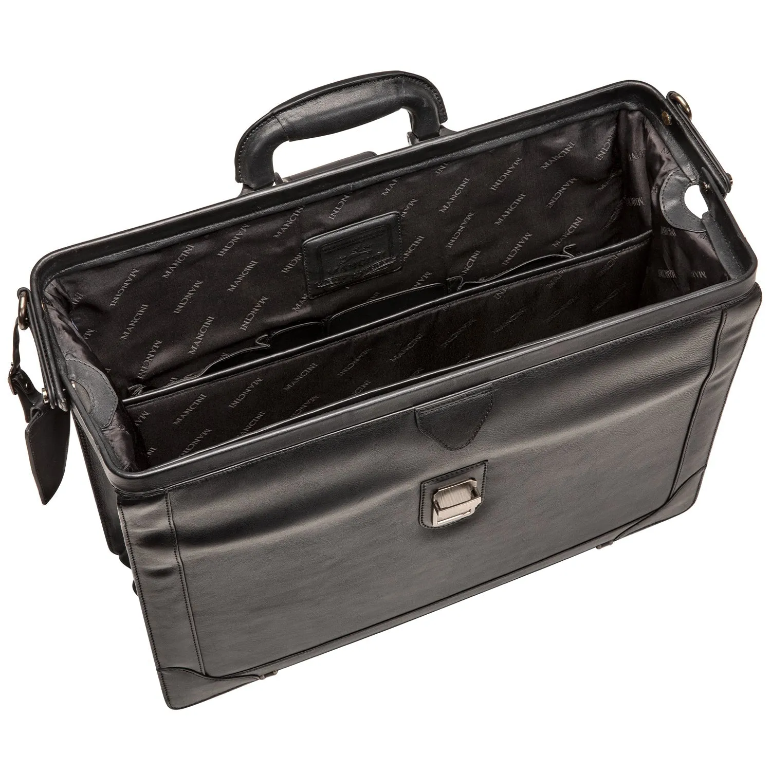 Mancini Milan Luxurious Litigator Briefcase Pocket for 17.3” Laptop