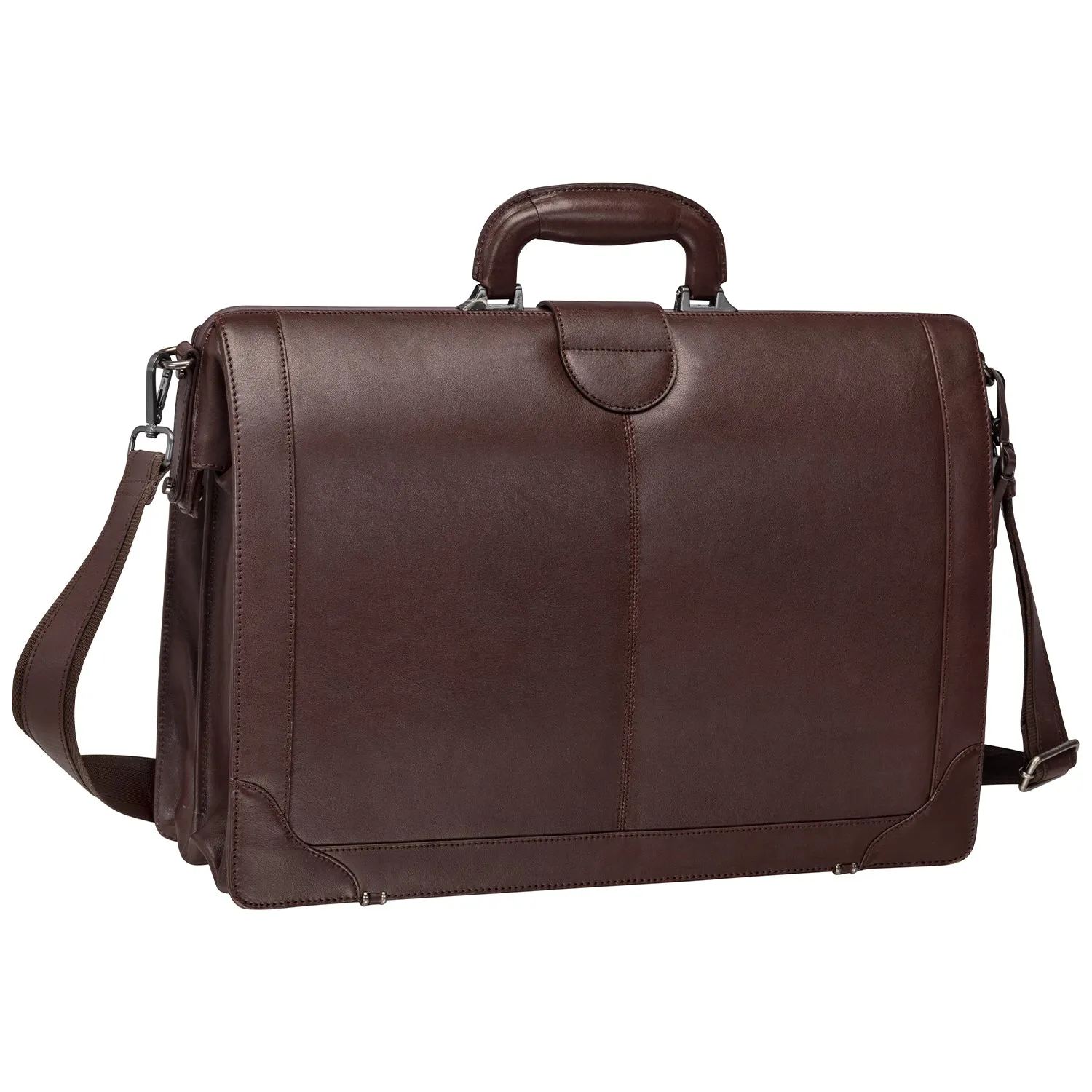 Mancini Milan Luxurious Litigator Briefcase Pocket for 17.3” Laptop