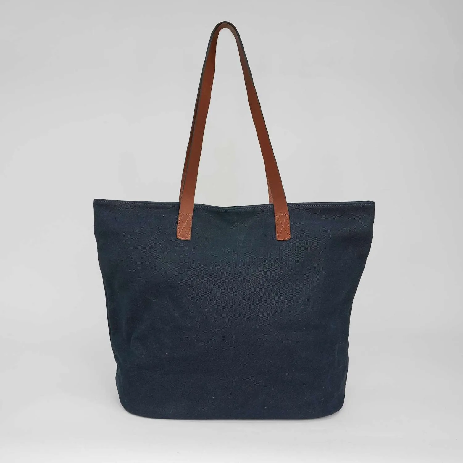 Navy Waxed Canvas Tote Bag