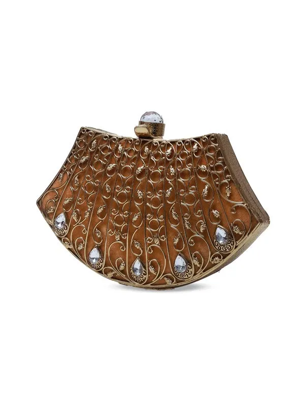 Nitya Intricate Embellished Brass Clutch