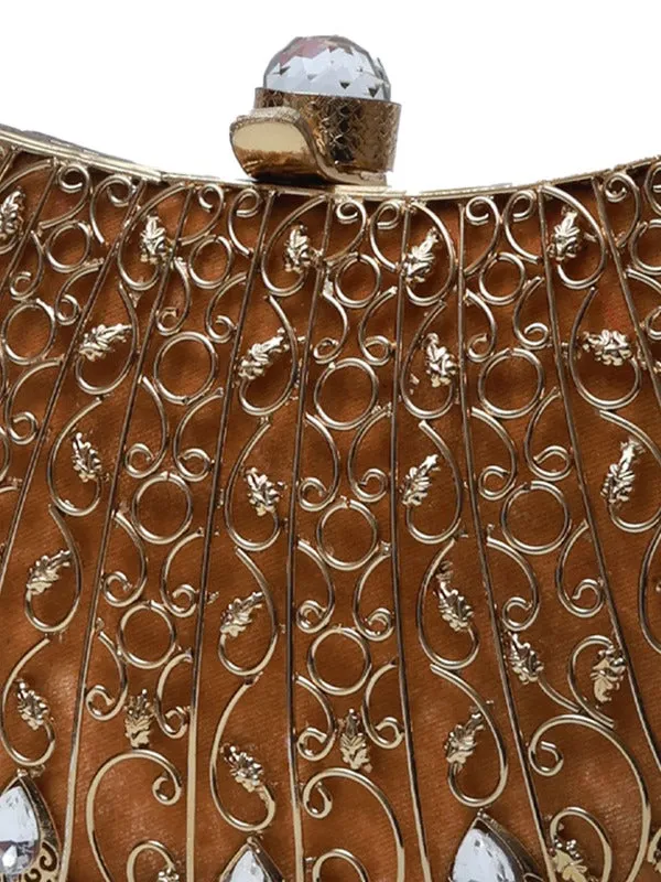 Nitya Intricate Embellished Brass Clutch