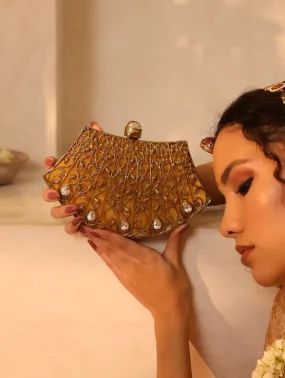 Nitya Intricate Embellished Brass Clutch