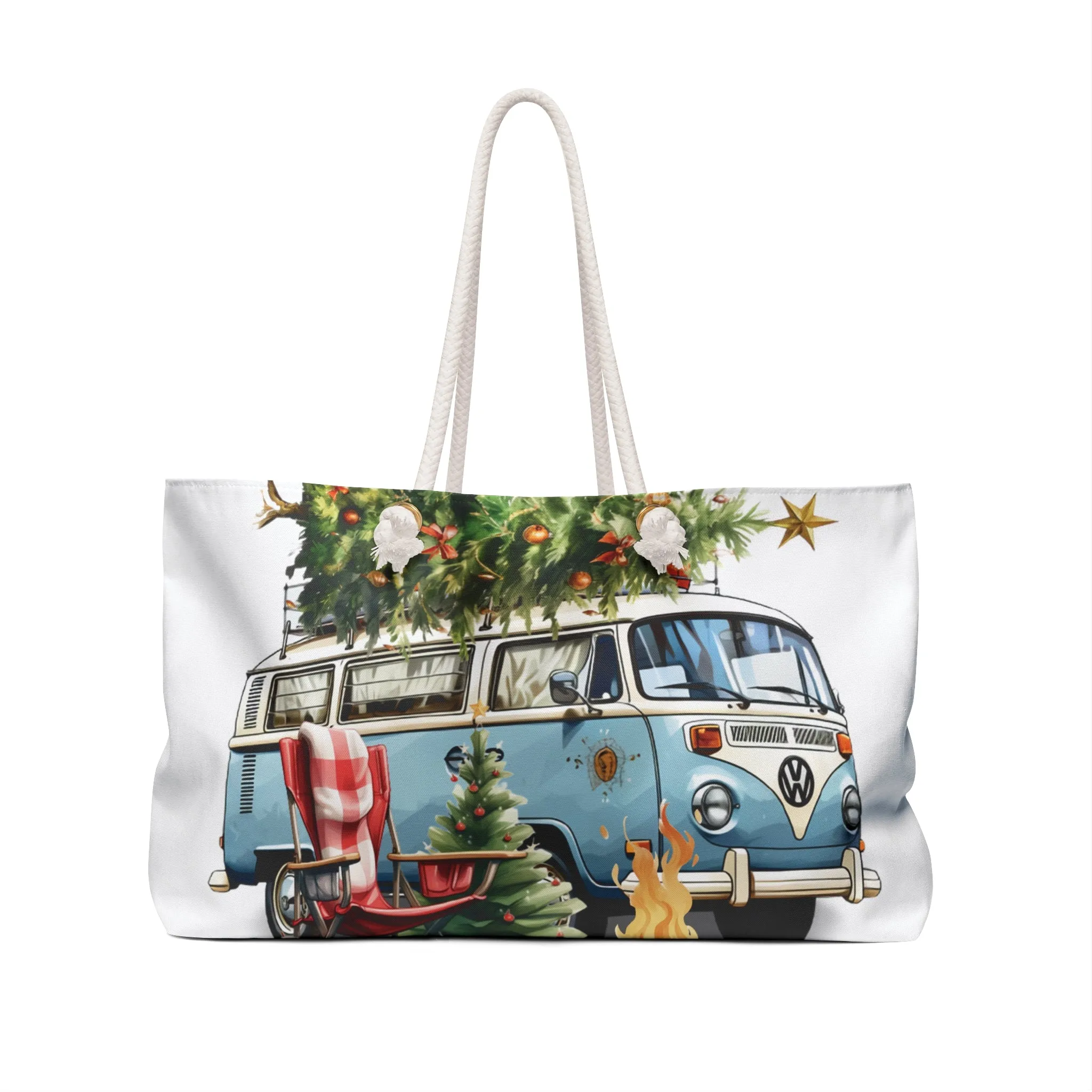 Personalised/Non-Personalised Weekender Bag, Combi Van, Christmas, Large Weekender Bag, Beach Bag, Book Bag