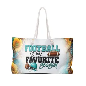 Personalised/Non-Personalised Weekender Bag, Country & Western, Quote, Football is my Favorite Season, Large Weekender Bag, Beach Bag, Book Bag