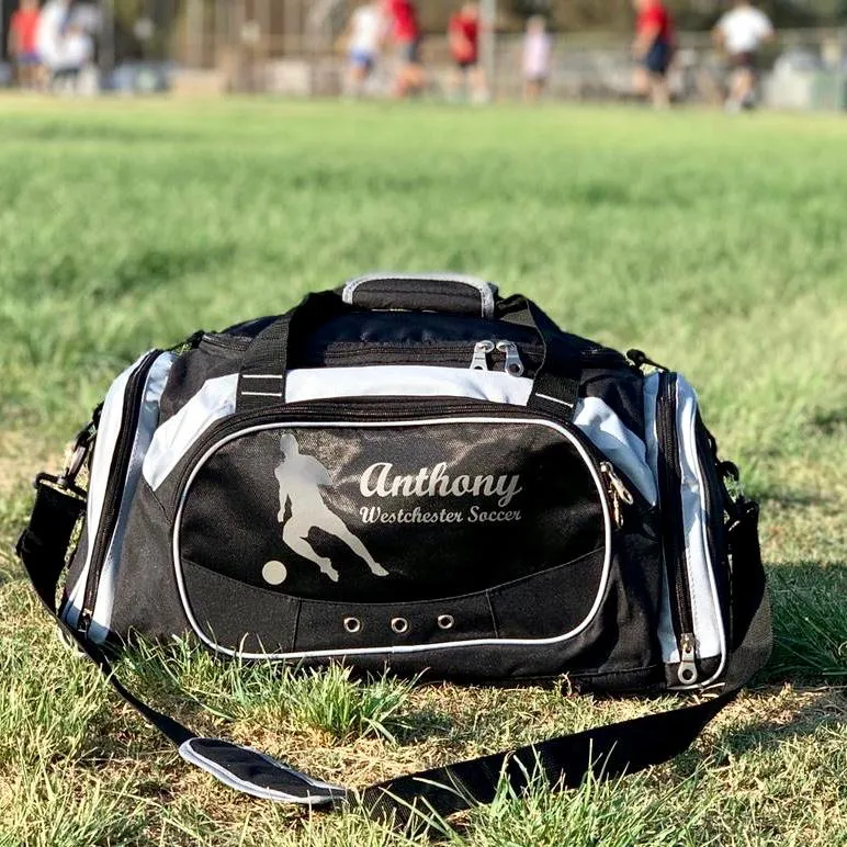 Personalized Deluxe Sports Duffel Bag for Kids and Adults - Soccer