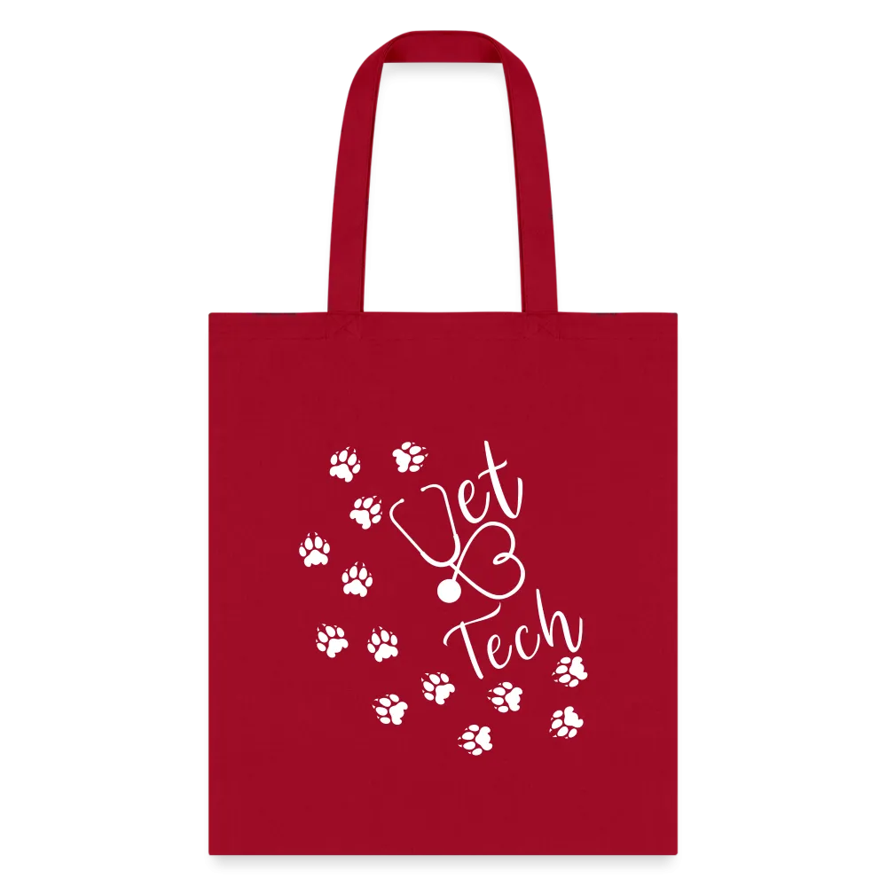 Vet tech paw prints and stethoscope Tote Bag