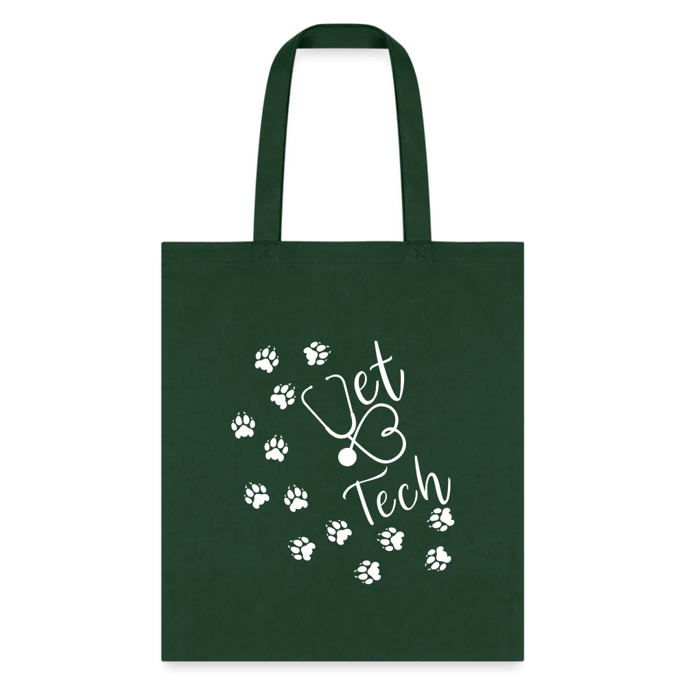 Vet tech paw prints and stethoscope Tote Bag