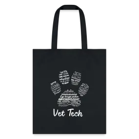 Vet Tech Pawprint Cotton Tote Bag