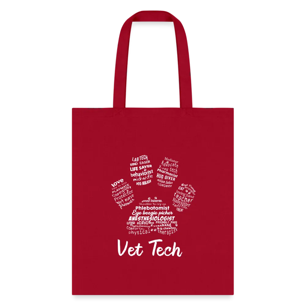 Vet Tech Pawprint Cotton Tote Bag