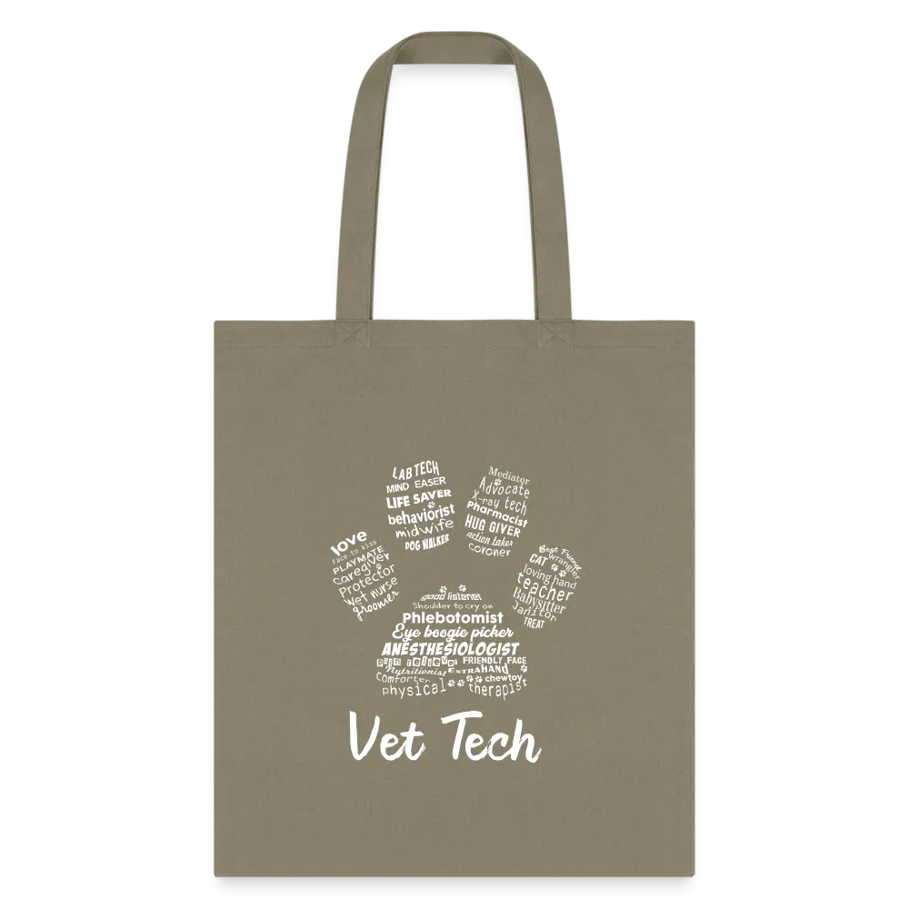 Vet Tech Pawprint Cotton Tote Bag