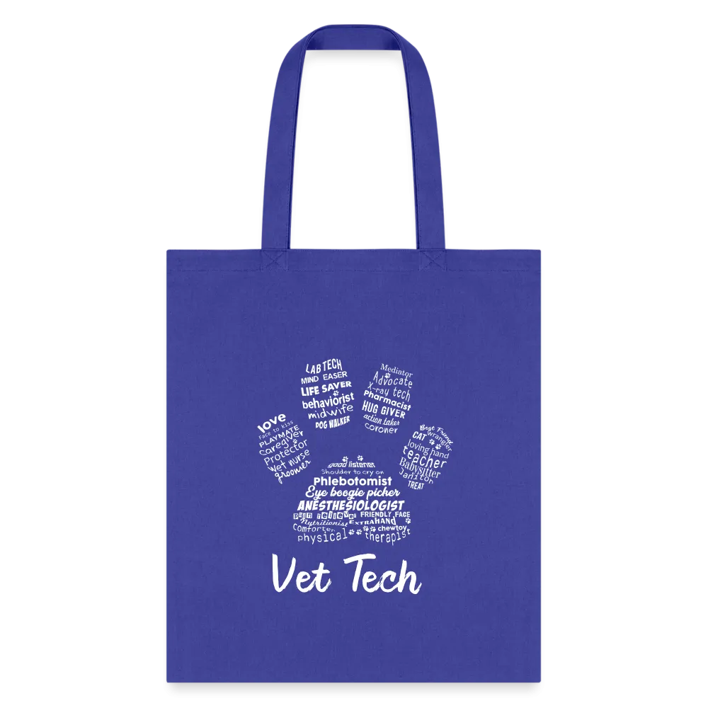 Vet Tech Pawprint Cotton Tote Bag