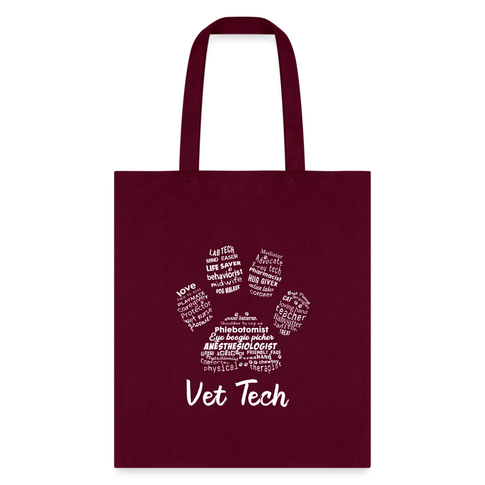 Vet Tech Pawprint Cotton Tote Bag