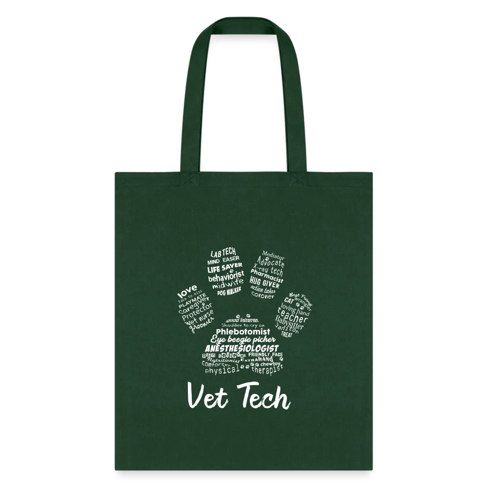 Vet Tech Pawprint Cotton Tote Bag