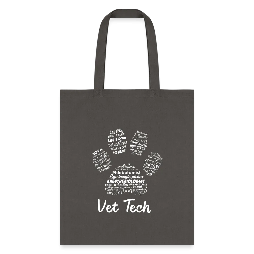 Vet Tech Pawprint Cotton Tote Bag