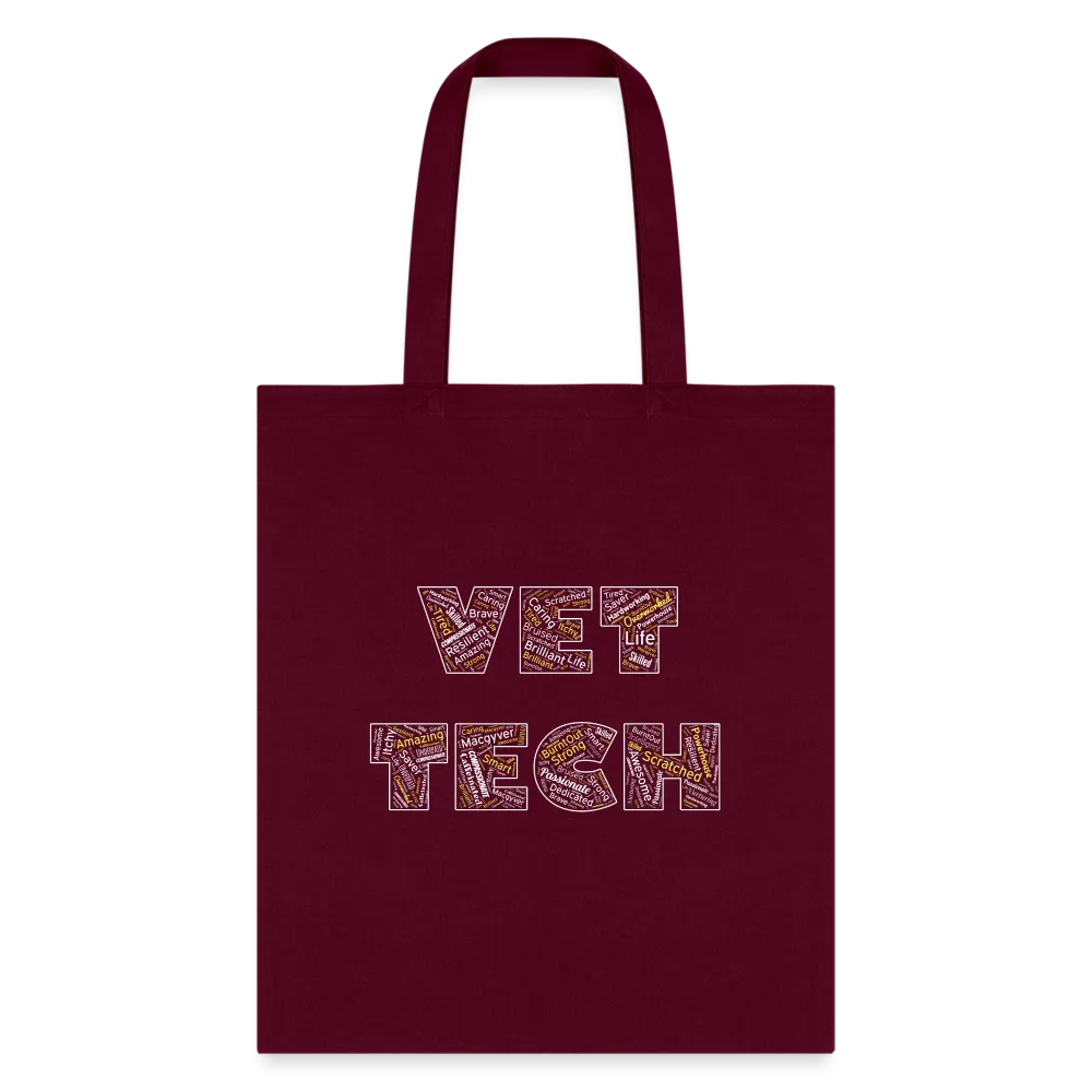 Vet Tech Typography Tote Bag